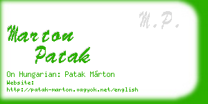 marton patak business card